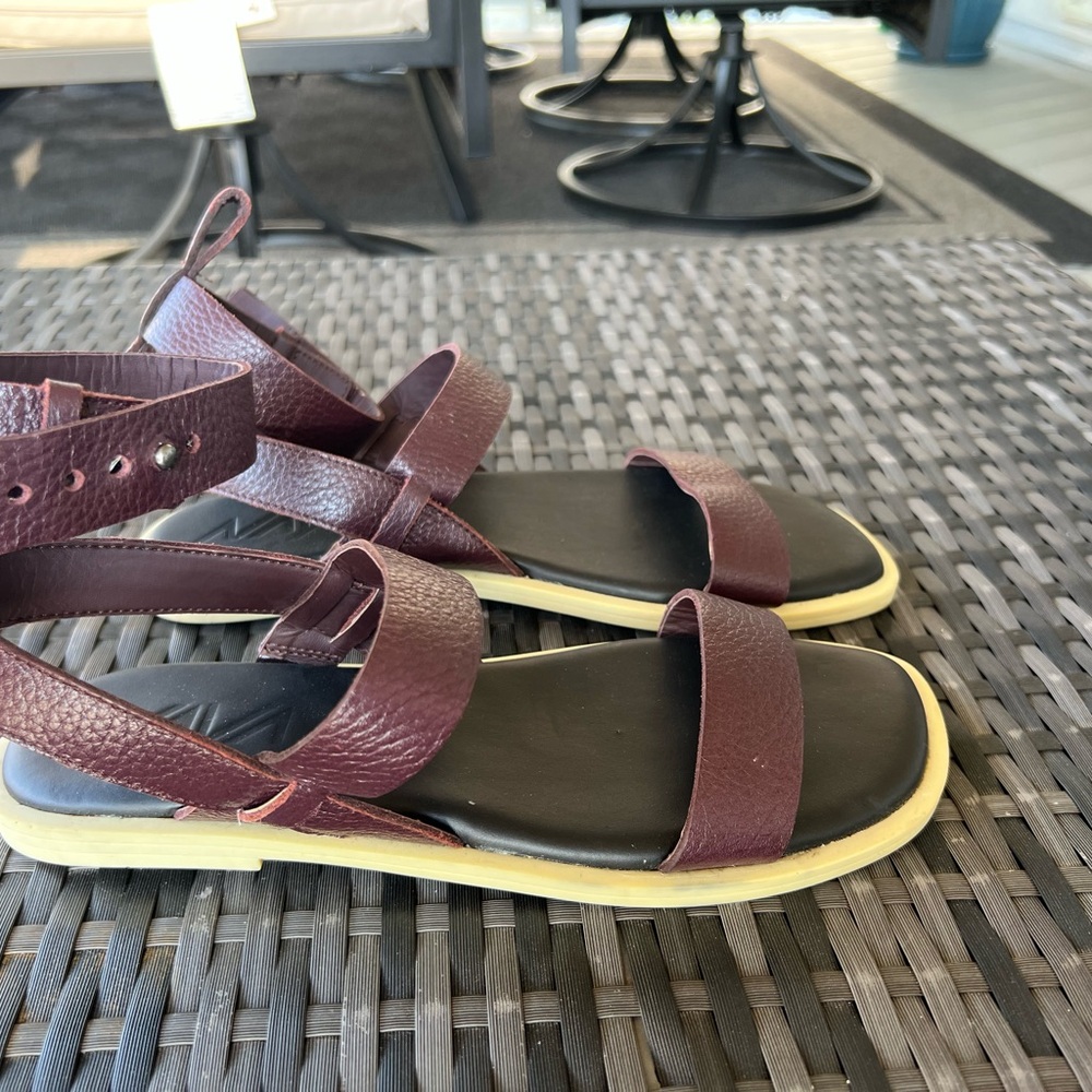 Burgundy Strappy Sandals